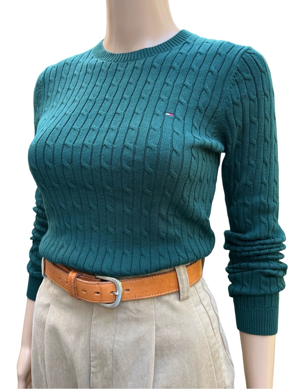 Tommy Hilfiger Teal Cable Knit Sweater XS